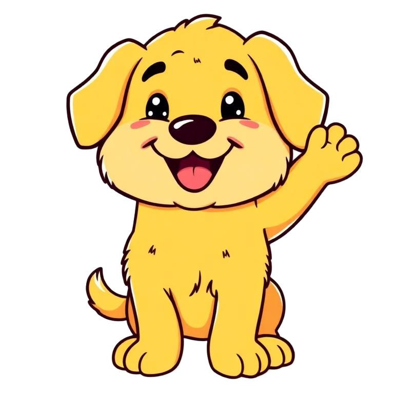 Dunnno the friendly mascot waving